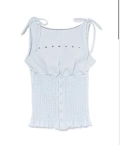 ANDMARY Lana ribbon tops アイスブルー アンドマリー - メルカリ