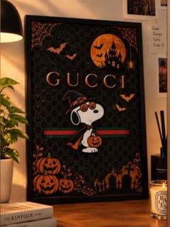 スヌーピー ハロウィン アートポスター 額縁付き Ａ4 フォトフレームのサムネイル
