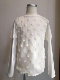 【新品　未使用】女の子　トップス　120cm 白　花　レースのサムネイル