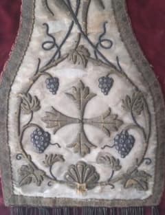アンティーク　フランス
手刺繍　葡萄　壁掛け　敷物のサムネイル