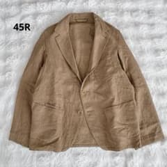 45R★リネン100% ASAMAジャケット　テーラード　麻　R刺繍 45R☆リネン100% ASAMAジャケット テーラード 麻 R刺繍 - メルカリ