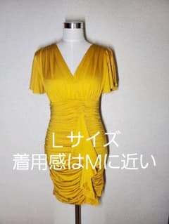 キャバクラ ナイトドレス 黄色 からし色のサムネイル