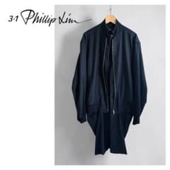 3.1 PHILLIP LIM フィリップリム 重ね着風 ブルゾン コート 紺 - メルカリ