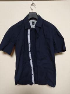 BOSS HUGO BOSS 半袖シャツ スリムフィット ネイビーのサムネイル