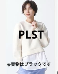 新品　PLST ライトバルーンシャツドッキングプルオーバー ブラック　M