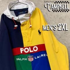 レア2XL☆EU輸入】ポロラルフローレン ハーフジップナイロンジャケット 