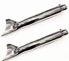 フィッシュテールマフラー 右用2本 フィッシュテール 汎用マフラー 右用2本 セット - メルカリ
