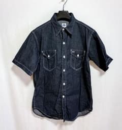 極美品 ポストオーバーオールズ デニムショートスリーブシャツ M 極美品 ポストオーバーオールズ デニムショートスリーブシャツ M