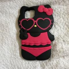 【大幅お値下げ】ブラックキティー シリコン iPhone14ケースのサムネイル