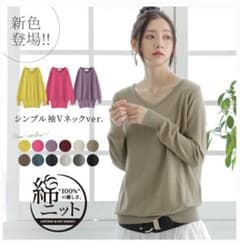 オシャレウォーカー　ニット　アイボリーVネックのサムネイル