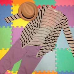 2014年oggi掲載★zara★ボーダー変形カーディガン★のサムネイル