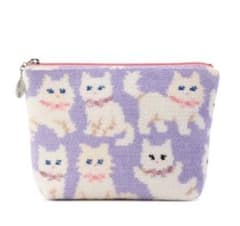 新品タグ付き フェイラー FEILER モフモフネコチャン 舟形ポーチ M