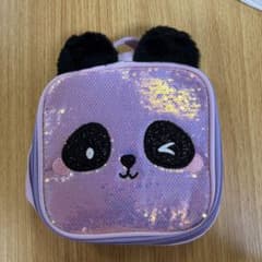 パンダデザイン スパンコール ポーチ パープルのサムネイル