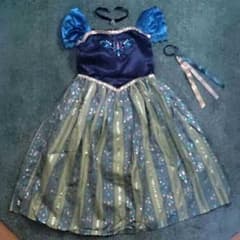 アナ風3点セット☆アナ雪アナ戴冠式風ドレス、チョーカー、ヘアアクセ☆ハロウィン☆のサムネイル