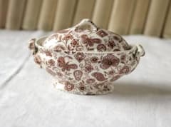 イギリス　アンティーク　おままごと　ディネット　総柄　チンツ　マスタード　ポット m77471577535_1.jpg?1704505497