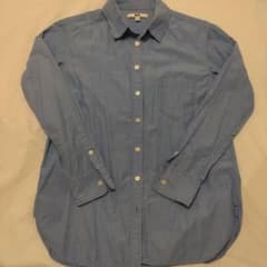 UNIQLO 長袖シャツ ブルー Sサイズ シミあり
