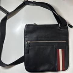 BALLY バリー ロゴストライプショルダー バッグレザー ユニセックス 黒 