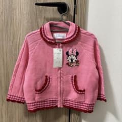 ミニーマウス刺繍 ピンクニットセーター 80cmのサムネイル