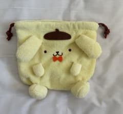 ポムポムプリン 巾着ポーチ もこもこ サンリオ 小物入れのサムネイル