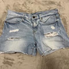 デニムショートパンツ ライトブルー Lサイズのサムネイル