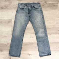 Levi's 501 스트레이트 데님 팬츠 라이트 블루 W33 페이드