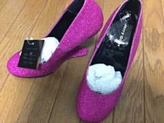 新品 グリッター パンプス ホットピンク キラキラ ラメラメ Lady gagaのサムネイル