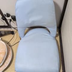座椅子 ライトブルー 合皮 コンパクトのサムネイル