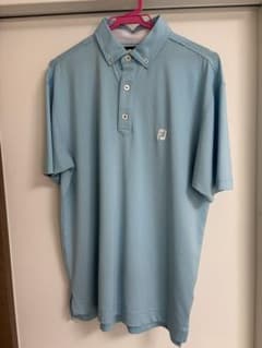 FootJoy ゴルフ用ポロシャツ 水色 ドット柄のサムネイル
