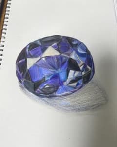 色鉛筆画 宝石 イラスト アート A4サイズ スケッチブック - メルカリ