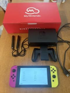 Nintendo Switch 本体 SDカード ネオンパープルネオンイエロー - メルカリ