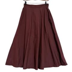 MUJI Long Flare Skirt, Bordeaux, Size M