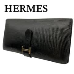 美品 HERMES エルメス ベアン スフレ リザード ▢M刻印 長財布 - メルカリ