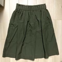 無印良品 綿100% ギャザースカート カーキ Mサイズのサムネイル