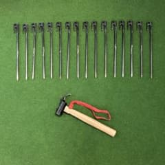 Coleman:スチールペグ 16本, メーカー不明: ハンマー セットのサムネイル