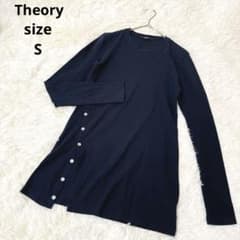 ♡Theory♡セオリー クルーネックリブカットソー サイドボタン ネイビー