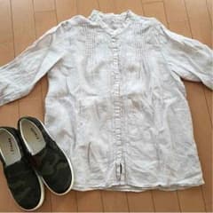 白い七分袖シャツ(XS)のサムネイル