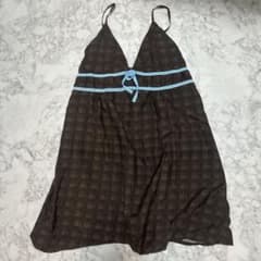 チェック柄 キャミソール ミニワンピース