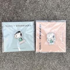 PEANUTS×STARBUCKS スヌーピーピンバッジ 2個セットのサムネイル