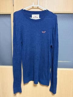Hollister クルーネック ニット ブルー Mサイズのサムネイル