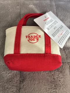 未使用/Trader Joe's キャンバス マイクロトート エコバッグ/レッドのサムネイル