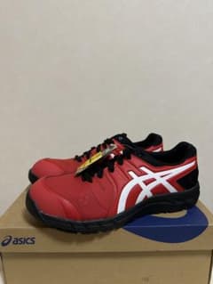 ⭐︎新品味商品⭐︎ ASICS 安全靴 レッド/ホワイト タグ付きのサムネイル