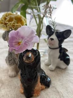 犬の陶器製一輪挿し 3点セット アニマルベース - メルカリ