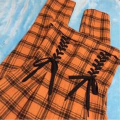 スナイデル 編み上げベアオールインワン 秋 チェック パンツ レースアップのサムネイル