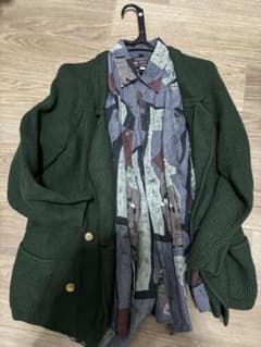 古着 柄シャツ ニットジャケット セットのサムネイル