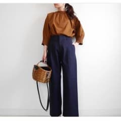 しの様専用☆ユニクロコットンギャザーブラウスSサイズ ブラウン茶のサムネイル