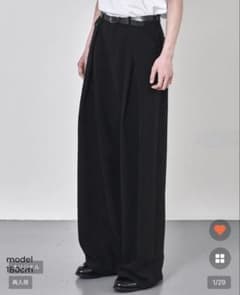 NUGU JZJAZA インバーテッドタックワイドスラックス ブラックのサムネイル