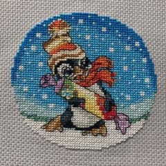 クロスステッチ　完成品　ペンギンのサムネイル