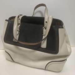 コーチ COACH レザートートバッグ ホワイト ブラックのサムネイル