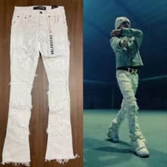 VALABASAS フレアデニム クラッシュ サイズ29 ホワイト 新品 VALABASAS フレアデニム クラッシュ サイズ29 ホワイト 新品