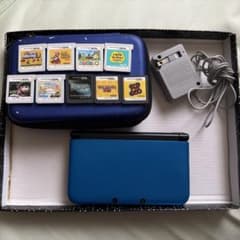 Nintendo 3DS LL ブルー 本体 ソフト9本セット その他説明欄参照のサムネイル
